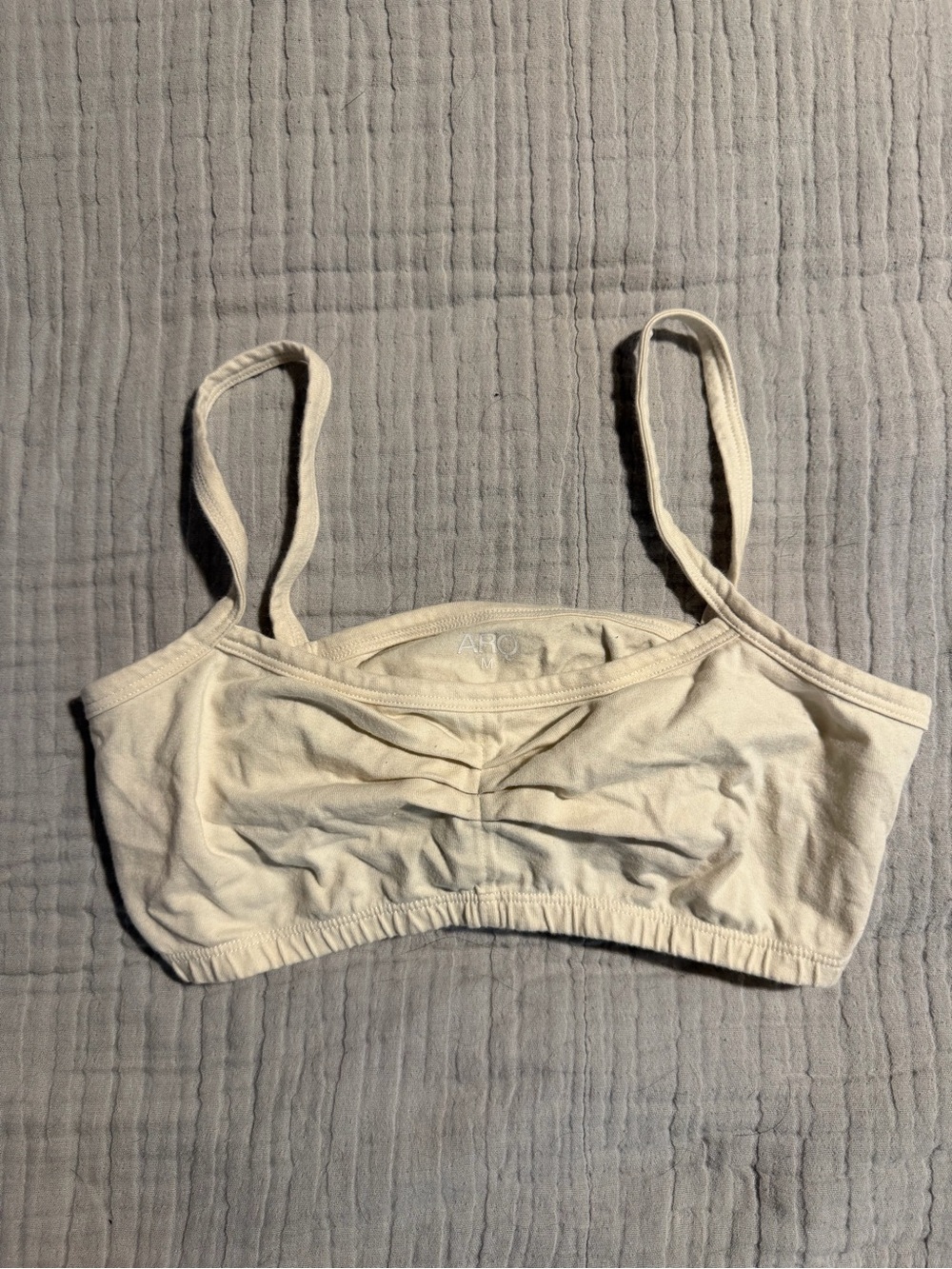 ARQ Zelda bandeau cotton Cream Bralette - medium